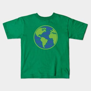 Earth Day Globe Planet Green Blue No Words Kids T-Shirt